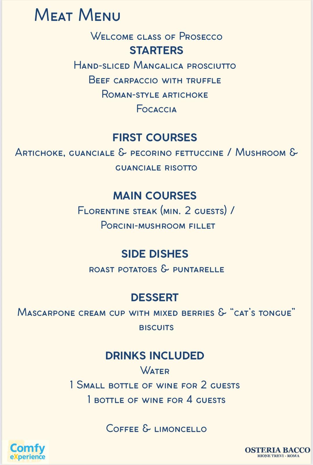 Sunset Tour & Special Meat Menu