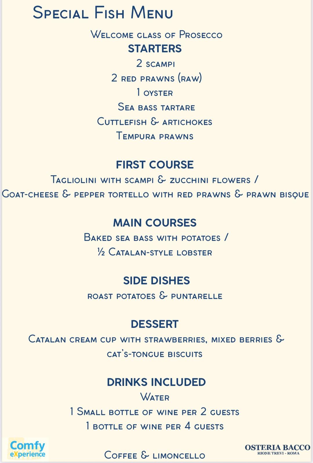 Sunset Tour & Special Fish Menu